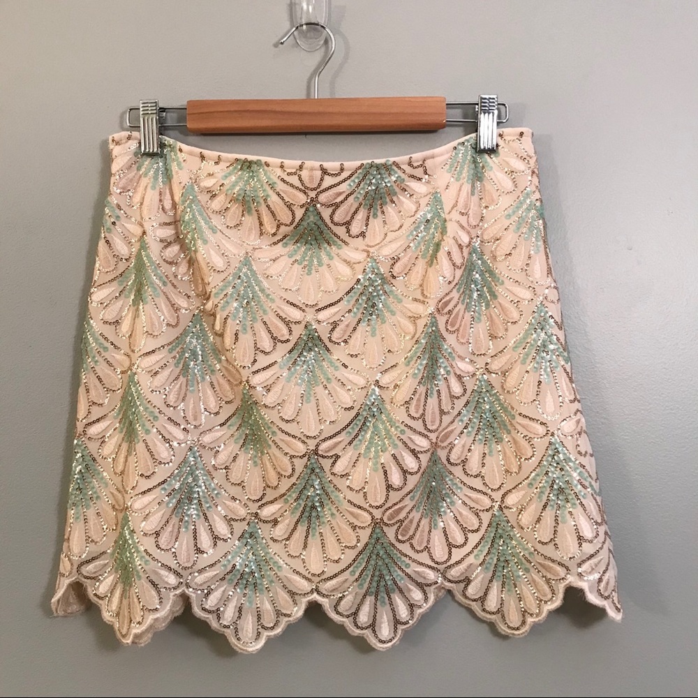 Anthropology Alya Sequin Skirt